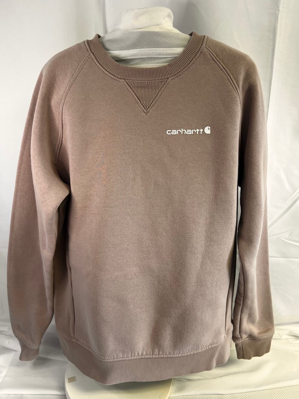Carhartt Women’s M 8-10 Relaxed Fit Crewneck Sweatshirt Brown Taupe Fleece
